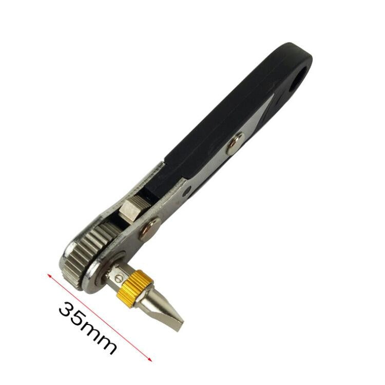 19 In 1 1/4 Ratchet Wrench Bit Set Mini Bit Set Manual Wrench, Red Handle, Black Handle