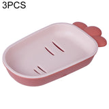 3 PCS Creative Cute Drain Double-layer Household Toilet Soap Box with Lid Soap Holder, Green, White, Yellow, Pink