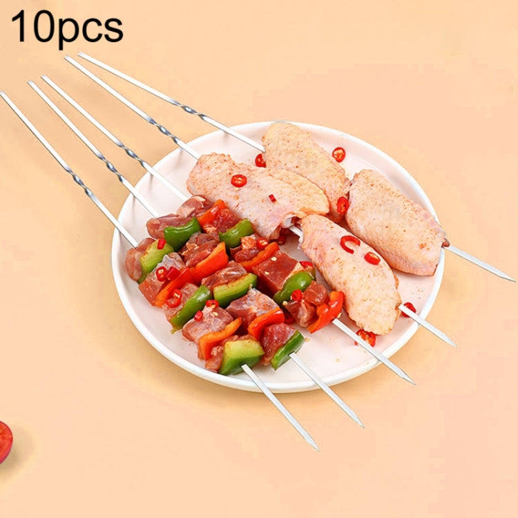10pcs / Set Metal Square Flat Barbecue Stick BBQ Skewers, BBQ Skewers BBQ Skewers
