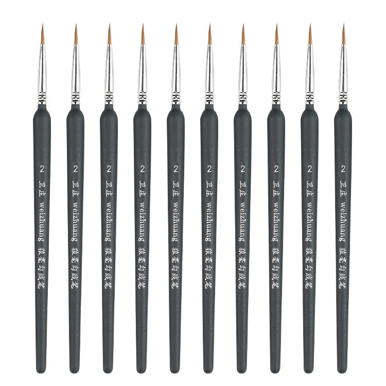 WeiZhuang Hook Line Pen Painting Hand-painted Watercolor Wolf Mint Hook Line Pen Painting Stroke Thin Line Brush, 10 PCS 00000 Dark Blue, 10 PCS 000 Dark Blue, 10 PCS 00 Dark Blue, 10 PCS 0 Dark Blue, 10 PCS 1 Dark Blue, 10 PCS 2 Dark Blue             ... 10 PCS 2 Dark Blue