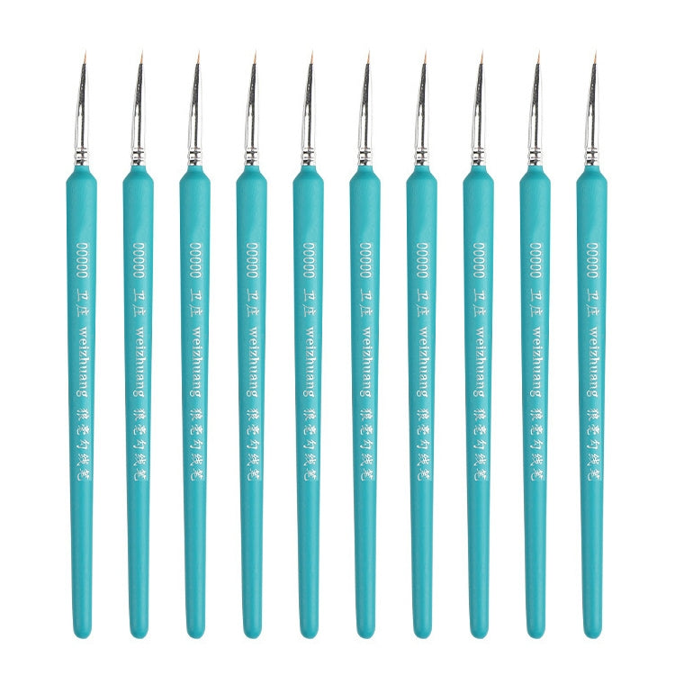 WeiZhuang Hook Line Pen Painting Hand-painted Watercolor Wolf Mint Hook Line Pen Painting Stroke Thin Line Brush, 10 PCS 00000 Dark Blue, 10 PCS 000 Dark Blue, 10 PCS 00 Dark Blue, 10 PCS 0 Dark Blue, 10 PCS 1 Dark Blue, 10 PCS 2 Dark Blue             ... 10 PCS 00000 Sky Blue