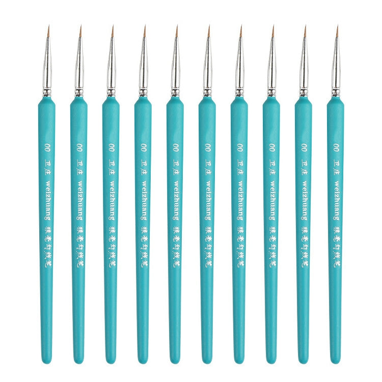 WeiZhuang Hook Line Pen Painting Hand-painted Watercolor Wolf Mint Hook Line Pen Painting Stroke Thin Line Brush, 10 PCS 00000 Dark Blue, 10 PCS 000 Dark Blue, 10 PCS 00 Dark Blue, 10 PCS 0 Dark Blue, 10 PCS 1 Dark Blue, 10 PCS 2 Dark Blue             ... 10 PCS 00 Sky Blue