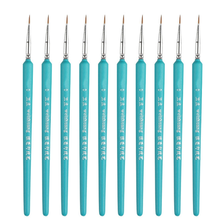 WeiZhuang Hook Line Pen Painting Hand-painted Watercolor Wolf Mint Hook Line Pen Painting Stroke Thin Line Brush, 10 PCS 00000 Dark Blue, 10 PCS 000 Dark Blue, 10 PCS 00 Dark Blue, 10 PCS 0 Dark Blue, 10 PCS 1 Dark Blue, 10 PCS 2 Dark Blue             ... 10 PCS 0 Sky Blue