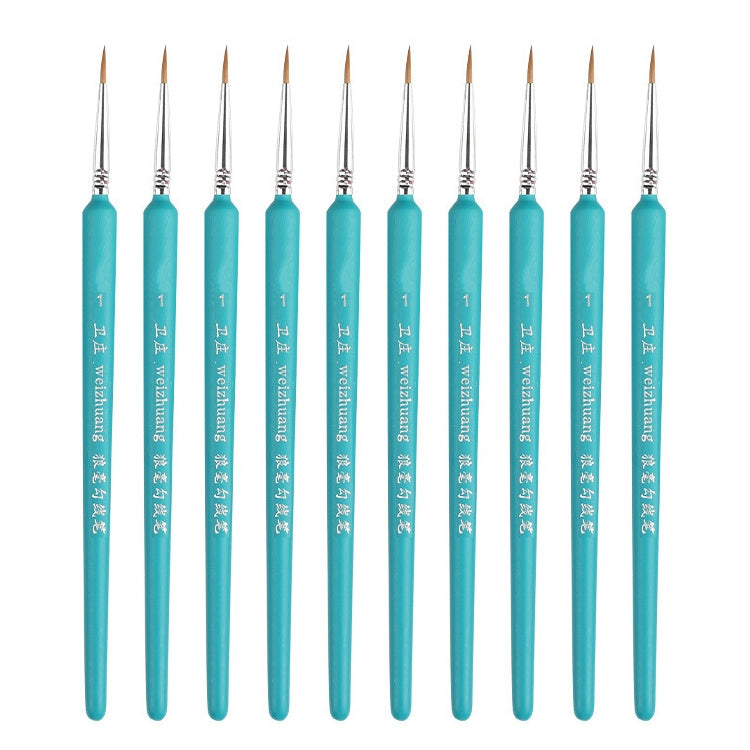 WeiZhuang Hook Line Pen Painting Hand-painted Watercolor Wolf Mint Hook Line Pen Painting Stroke Thin Line Brush, 10 PCS 00000 Dark Blue, 10 PCS 000 Dark Blue, 10 PCS 00 Dark Blue, 10 PCS 0 Dark Blue, 10 PCS 1 Dark Blue, 10 PCS 2 Dark Blue             ... 10 PCS 1 Sky Blue