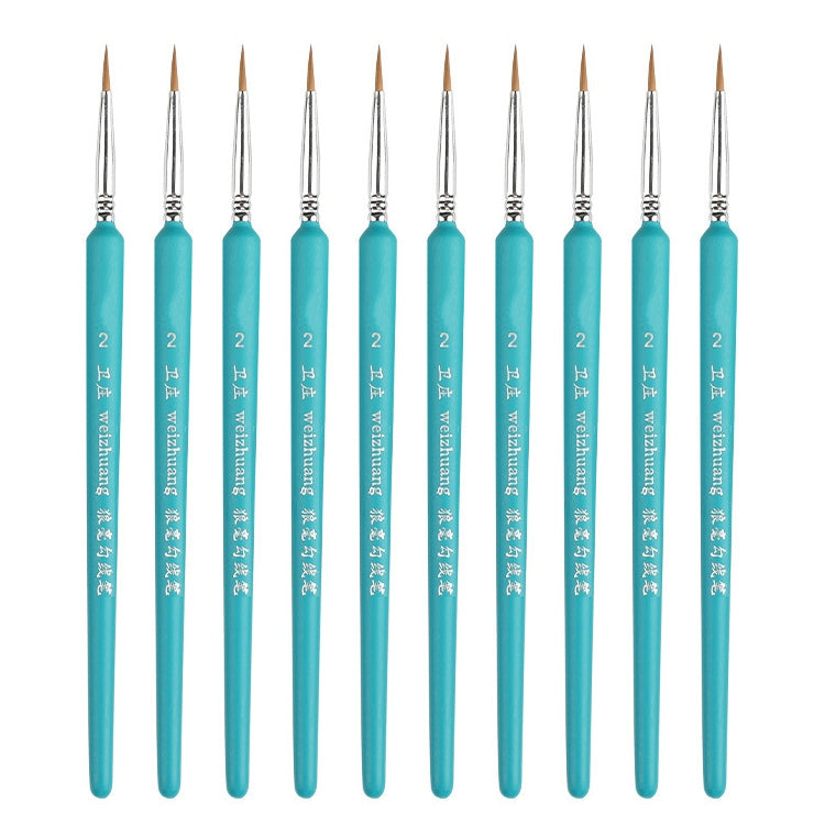 WeiZhuang Hook Line Pen Painting Hand-painted Watercolor Wolf Mint Hook Line Pen Painting Stroke Thin Line Brush, 10 PCS 00000 Dark Blue, 10 PCS 000 Dark Blue, 10 PCS 00 Dark Blue, 10 PCS 0 Dark Blue, 10 PCS 1 Dark Blue, 10 PCS 2 Dark Blue             ... 10 PCS 2 Sky Blue