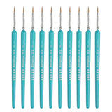 WeiZhuang Hook Line Pen Painting Hand-painted Watercolor Wolf Mint Hook Line Pen Painting Stroke Thin Line Brush, 10 PCS 00000 Dark Blue, 10 PCS 000 Dark Blue, 10 PCS 00 Dark Blue, 10 PCS 0 Dark Blue, 10 PCS 1 Dark Blue, 10 PCS 2 Dark Blue             ... 10 PCS 2 Sky Blue