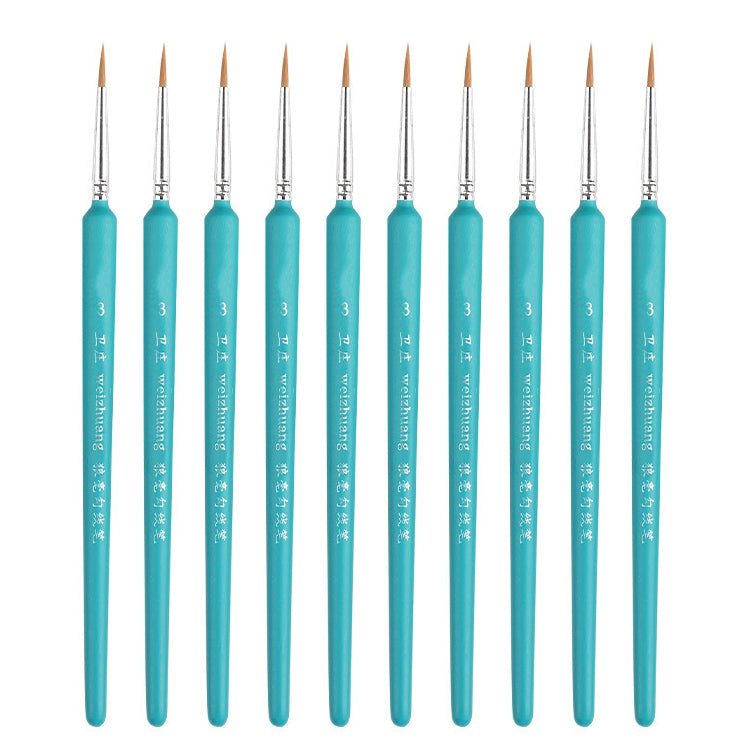 WeiZhuang Hook Line Pen Painting Hand-painted Watercolor Wolf Mint Hook Line Pen Painting Stroke Thin Line Brush, 10 PCS 00000 Dark Blue, 10 PCS 000 Dark Blue, 10 PCS 00 Dark Blue, 10 PCS 0 Dark Blue, 10 PCS 1 Dark Blue, 10 PCS 2 Dark Blue             ... 10 PCS 3 Sky Blue