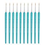 WeiZhuang Hook Line Pen Painting Hand-painted Watercolor Wolf Mint Hook Line Pen Painting Stroke Thin Line Brush, 10 PCS 00000 Dark Blue, 10 PCS 000 Dark Blue, 10 PCS 00 Dark Blue, 10 PCS 0 Dark Blue, 10 PCS 1 Dark Blue, 10 PCS 2 Dark Blue             ... 10 PCS 3 Sky Blue