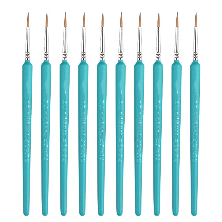 WeiZhuang Hook Line Pen Painting Hand-painted Watercolor Wolf Mint Hook Line Pen Painting Stroke Thin Line Brush, 10 PCS 00000 Dark Blue, 10 PCS 000 Dark Blue, 10 PCS 00 Dark Blue, 10 PCS 0 Dark Blue, 10 PCS 1 Dark Blue, 10 PCS 2 Dark Blue             ... 10 PCS 4 Sky Blue
