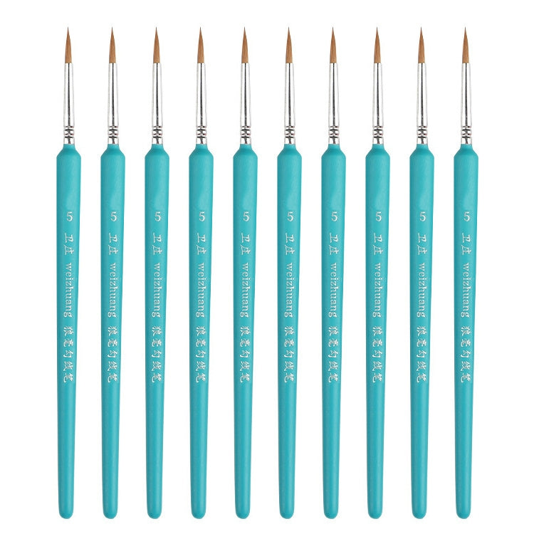 WeiZhuang Hook Line Pen Painting Hand-painted Watercolor Wolf Mint Hook Line Pen Painting Stroke Thin Line Brush, 10 PCS 00000 Dark Blue, 10 PCS 000 Dark Blue, 10 PCS 00 Dark Blue, 10 PCS 0 Dark Blue, 10 PCS 1 Dark Blue, 10 PCS 2 Dark Blue             ... 10 PCS 5 Sky Blue
