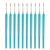 WeiZhuang Hook Line Pen Painting Hand-painted Watercolor Wolf Mint Hook Line Pen Painting Stroke Thin Line Brush, 10 PCS 00000 Dark Blue, 10 PCS 000 Dark Blue, 10 PCS 00 Dark Blue, 10 PCS 0 Dark Blue, 10 PCS 1 Dark Blue, 10 PCS 2 Dark Blue             ... 10 PCS 5 Sky Blue