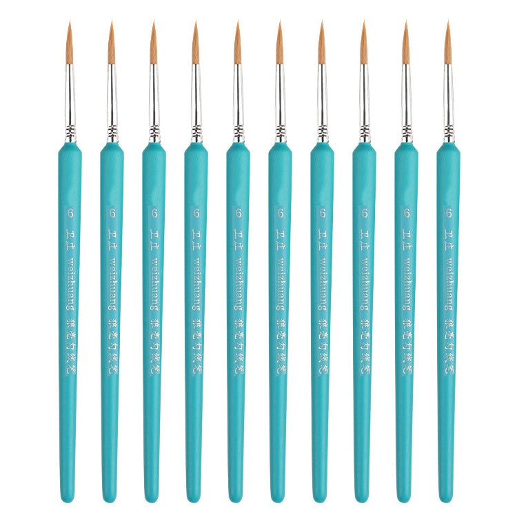 WeiZhuang Hook Line Pen Painting Hand-painted Watercolor Wolf Mint Hook Line Pen Painting Stroke Thin Line Brush, 10 PCS 00000 Dark Blue, 10 PCS 000 Dark Blue, 10 PCS 00 Dark Blue, 10 PCS 0 Dark Blue, 10 PCS 1 Dark Blue, 10 PCS 2 Dark Blue             ... 10 PCS 6 Sky Blue