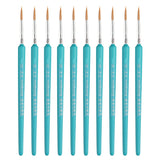 WeiZhuang Hook Line Pen Painting Hand-painted Watercolor Wolf Mint Hook Line Pen Painting Stroke Thin Line Brush, 10 PCS 00000 Dark Blue, 10 PCS 000 Dark Blue, 10 PCS 00 Dark Blue, 10 PCS 0 Dark Blue, 10 PCS 1 Dark Blue, 10 PCS 2 Dark Blue             ... 10 PCS 6 Sky Blue
