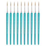 WeiZhuang Hook Line Pen Painting Hand-painted Watercolor Wolf Mint Hook Line Pen Painting Stroke Thin Line Brush, 10 PCS 00000 Dark Blue, 10 PCS 000 Dark Blue, 10 PCS 00 Dark Blue, 10 PCS 0 Dark Blue, 10 PCS 1 Dark Blue, 10 PCS 2 Dark Blue             ... 10 PCS 7 Sky Blue