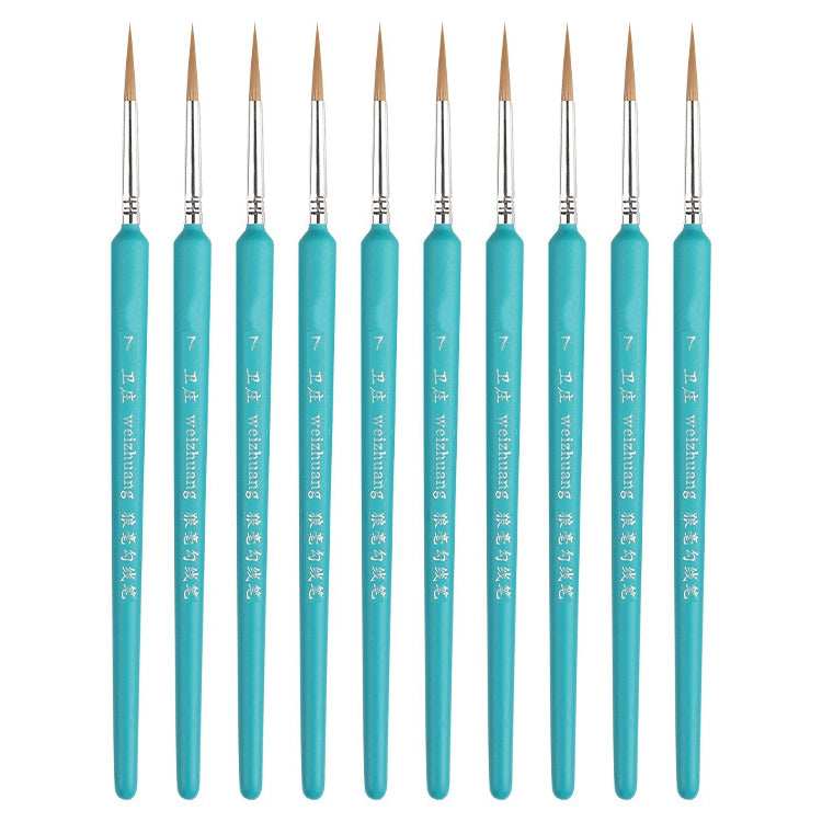WeiZhuang Hook Line Pen Painting Hand-painted Watercolor Wolf Mint Hook Line Pen Painting Stroke Thin Line Brush, 10 PCS 00000 Dark Blue, 10 PCS 000 Dark Blue, 10 PCS 00 Dark Blue, 10 PCS 0 Dark Blue, 10 PCS 1 Dark Blue, 10 PCS 2 Dark Blue             ... 10 PCS 7 Sky Blue
