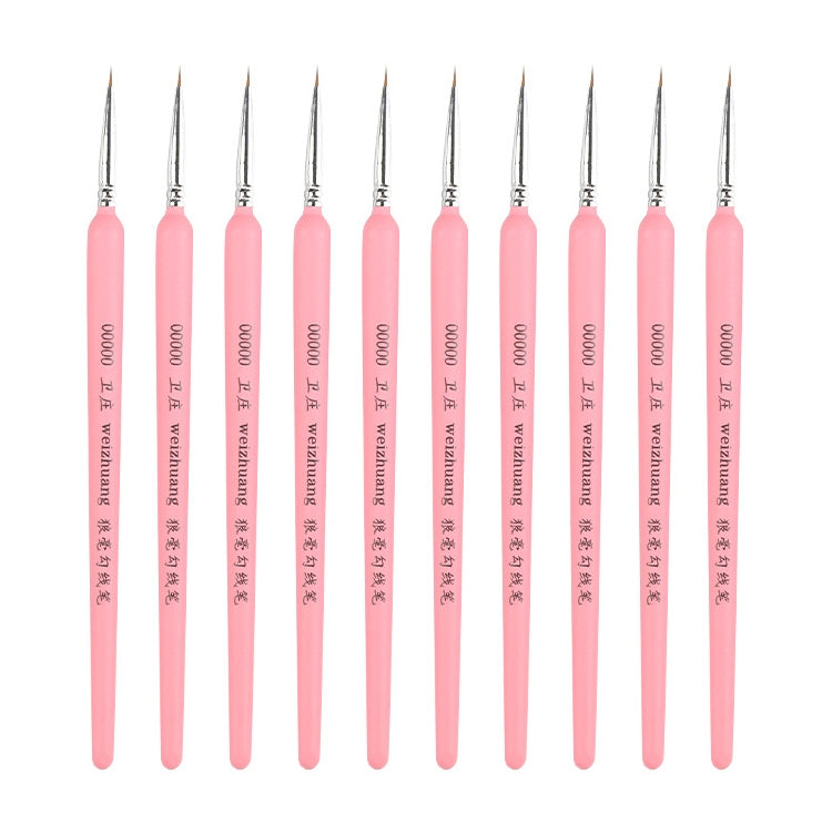 WeiZhuang Hook Line Pen Painting Hand-painted Watercolor Wolf Mint Hook Line Pen Painting Stroke Thin Line Brush, 10 PCS 00000 Dark Blue, 10 PCS 000 Dark Blue, 10 PCS 00 Dark Blue, 10 PCS 0 Dark Blue, 10 PCS 1 Dark Blue, 10 PCS 2 Dark Blue             ... 10 PCS 00000 Pink