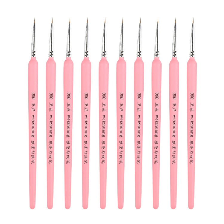 WeiZhuang Hook Line Pen Painting Hand-painted Watercolor Wolf Mint Hook Line Pen Painting Stroke Thin Line Brush, 10 PCS 00000 Dark Blue, 10 PCS 000 Dark Blue, 10 PCS 00 Dark Blue, 10 PCS 0 Dark Blue, 10 PCS 1 Dark Blue, 10 PCS 2 Dark Blue             ... 10 PCS 000 Pink