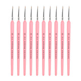 WeiZhuang Hook Line Pen Painting Hand-painted Watercolor Wolf Mint Hook Line Pen Painting Stroke Thin Line Brush, 10 PCS 00000 Dark Blue, 10 PCS 000 Dark Blue, 10 PCS 00 Dark Blue, 10 PCS 0 Dark Blue, 10 PCS 1 Dark Blue, 10 PCS 2 Dark Blue             ... 10 PCS 00 Pink