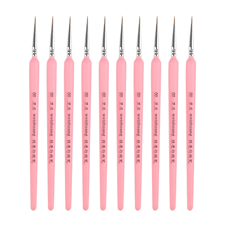 WeiZhuang Hook Line Pen Painting Hand-painted Watercolor Wolf Mint Hook Line Pen Painting Stroke Thin Line Brush, 10 PCS 00000 Dark Blue, 10 PCS 000 Dark Blue, 10 PCS 00 Dark Blue, 10 PCS 0 Dark Blue, 10 PCS 1 Dark Blue, 10 PCS 2 Dark Blue             ... 10 PCS 00 Pink