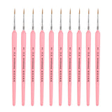 WeiZhuang Hook Line Pen Painting Hand-painted Watercolor Wolf Mint Hook Line Pen Painting Stroke Thin Line Brush, 10 PCS 00000 Dark Blue, 10 PCS 000 Dark Blue, 10 PCS 00 Dark Blue, 10 PCS 0 Dark Blue, 10 PCS 1 Dark Blue, 10 PCS 2 Dark Blue             ... 10 PCS 2 Pink