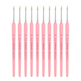 WeiZhuang Hook Line Pen Painting Hand-painted Watercolor Wolf Mint Hook Line Pen Painting Stroke Thin Line Brush, 10 PCS 00000 Dark Blue, 10 PCS 000 Dark Blue, 10 PCS 00 Dark Blue, 10 PCS 0 Dark Blue, 10 PCS 1 Dark Blue, 10 PCS 2 Dark Blue             ... 10 PCS 3 Pink