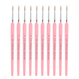 WeiZhuang Hook Line Pen Painting Hand-painted Watercolor Wolf Mint Hook Line Pen Painting Stroke Thin Line Brush, 10 PCS 00000 Dark Blue, 10 PCS 000 Dark Blue, 10 PCS 00 Dark Blue, 10 PCS 0 Dark Blue, 10 PCS 1 Dark Blue, 10 PCS 2 Dark Blue             ... 10 PCS 4 Pink