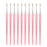 WeiZhuang Hook Line Pen Painting Hand-painted Watercolor Wolf Mint Hook Line Pen Painting Stroke Thin Line Brush, 10 PCS 00000 Dark Blue, 10 PCS 000 Dark Blue, 10 PCS 00 Dark Blue, 10 PCS 0 Dark Blue, 10 PCS 1 Dark Blue, 10 PCS 2 Dark Blue             ... 10 PCS 5 Pink