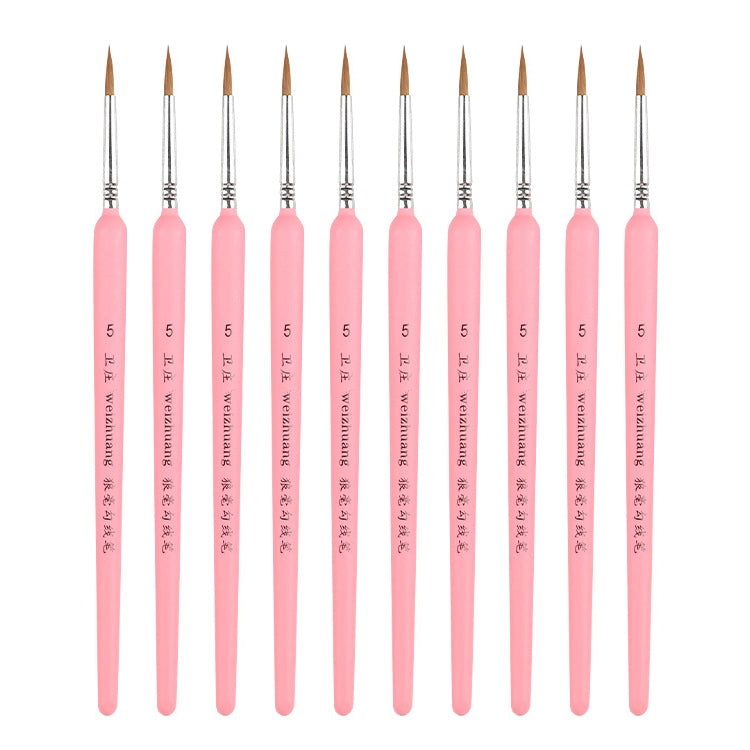 WeiZhuang Hook Line Pen Painting Hand-painted Watercolor Wolf Mint Hook Line Pen Painting Stroke Thin Line Brush, 10 PCS 00000 Dark Blue, 10 PCS 000 Dark Blue, 10 PCS 00 Dark Blue, 10 PCS 0 Dark Blue, 10 PCS 1 Dark Blue, 10 PCS 2 Dark Blue             ... 10 PCS 5 Pink