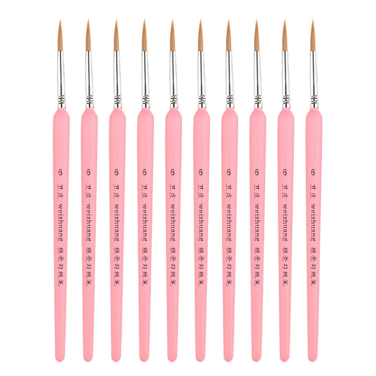 WeiZhuang Hook Line Pen Painting Hand-painted Watercolor Wolf Mint Hook Line Pen Painting Stroke Thin Line Brush, 10 PCS 00000 Dark Blue, 10 PCS 000 Dark Blue, 10 PCS 00 Dark Blue, 10 PCS 0 Dark Blue, 10 PCS 1 Dark Blue, 10 PCS 2 Dark Blue             ... 10 PCS 6 Pink