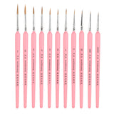 WeiZhuang Hook Line Pen Painting Hand-painted Watercolor Wolf Mint Hook Line Pen Painting Stroke Thin Line Brush, 10 PCS 00000 Dark Blue, 10 PCS 000 Dark Blue, 10 PCS 00 Dark Blue, 10 PCS 0 Dark Blue, 10 PCS 1 Dark Blue, 10 PCS 2 Dark Blue             ... 11 PCS Full Sets Pink