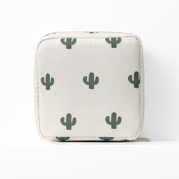 Travel Portable Sanitary Napkin Thickened Storage Bag Cactus