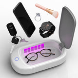 HE01 Sterilization Box Mobile Phone Disinfection Box UVC Ultraviolet Sterilization Lamp, Grey Lid, Dark Green Lid