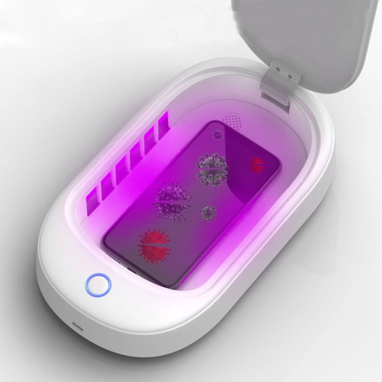 HE01 Sterilization Box Mobile Phone Disinfection Box UVC Ultraviolet Sterilization Lamp, Grey Lid, Dark Green Lid