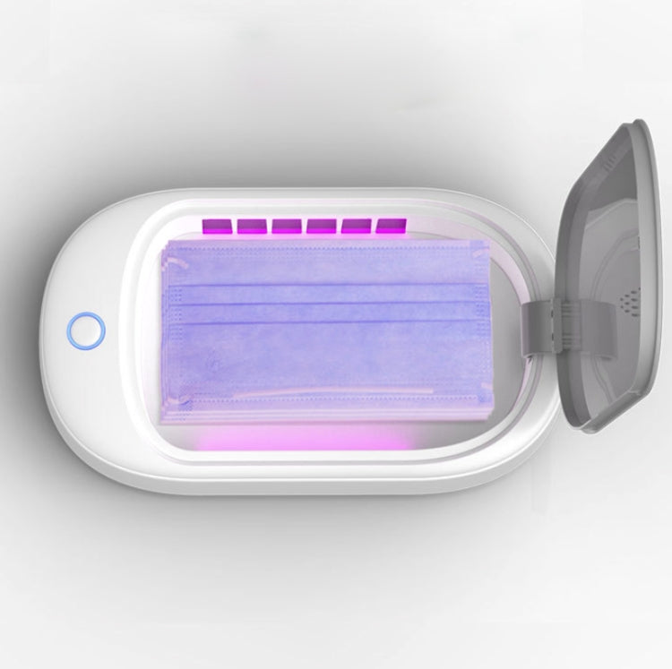 HE01 Sterilization Box Mobile Phone Disinfection Box UVC Ultraviolet Sterilization Lamp, Grey Lid, Dark Green Lid