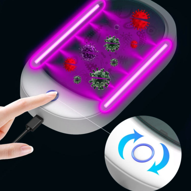 HE01 Sterilization Box Mobile Phone Disinfection Box UVC Ultraviolet Sterilization Lamp, Grey Lid, Dark Green Lid