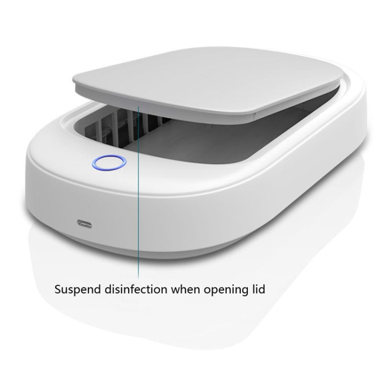 HE01 Sterilization Box Mobile Phone Disinfection Box UVC Ultraviolet Sterilization Lamp, Grey Lid, Dark Green Lid