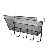 Dormitory Upper Bunk Bedside Storage Rack Bedside Hanging Basket Hook, Black Hanging Basket + Black Hook, White Hanging Basket + White Hook
