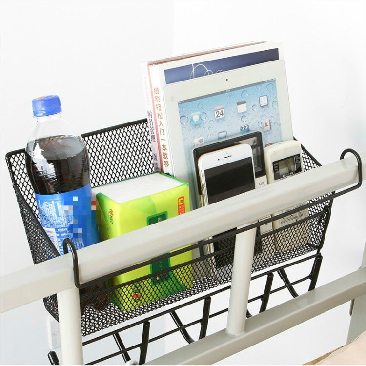 Dormitory Upper Bunk Bedside Storage Rack Bedside Hanging Basket Hook, Black Hanging Basket + Black Hook, White Hanging Basket + White Hook