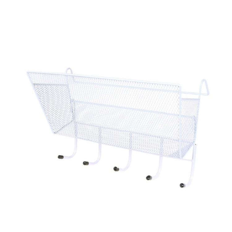 Dormitory Upper Bunk Bedside Storage Rack Bedside Hanging Basket Hook, Black Hanging Basket + Black Hook, White Hanging Basket + White Hook