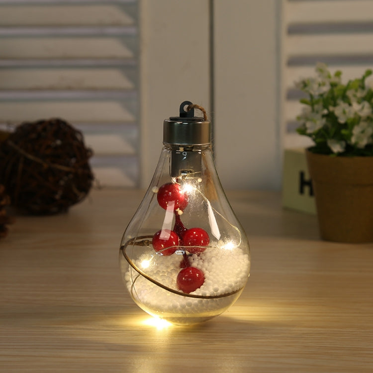 2 PCS LED Transparent Christmas Plastic Bulb Ball Christmas Tree Decoration Pendant, Style 1, Style 2, Style 3, Style 4, Style 5 Style 1