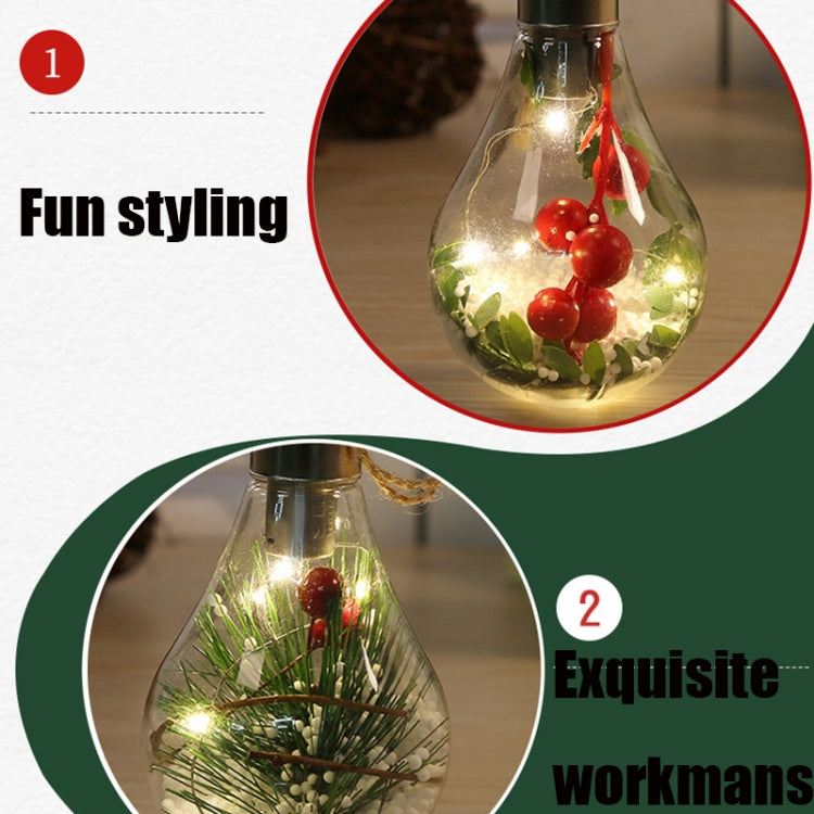 2 PCS LED Transparent Christmas Plastic Bulb Ball Christmas Tree Decoration Pendant, Style 1, Style 2, Style 3, Style 4, Style 5