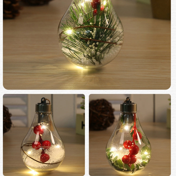 2 PCS LED Transparent Christmas Plastic Bulb Ball Christmas Tree Decoration Pendant, Style 1, Style 2, Style 3, Style 4, Style 5