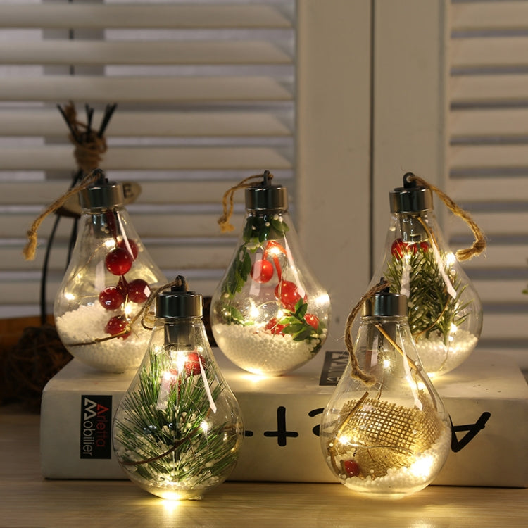 2 PCS LED Transparent Christmas Plastic Bulb Ball Christmas Tree Decoration Pendant, Style 1, Style 2, Style 3, Style 4, Style 5