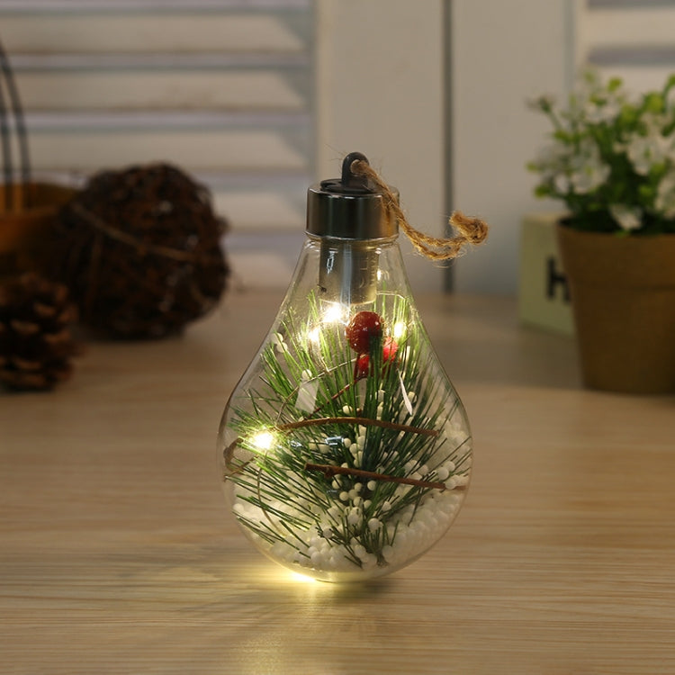 2 PCS LED Transparent Christmas Plastic Bulb Ball Christmas Tree Decoration Pendant, Style 1, Style 2, Style 3, Style 4, Style 5 Style 2