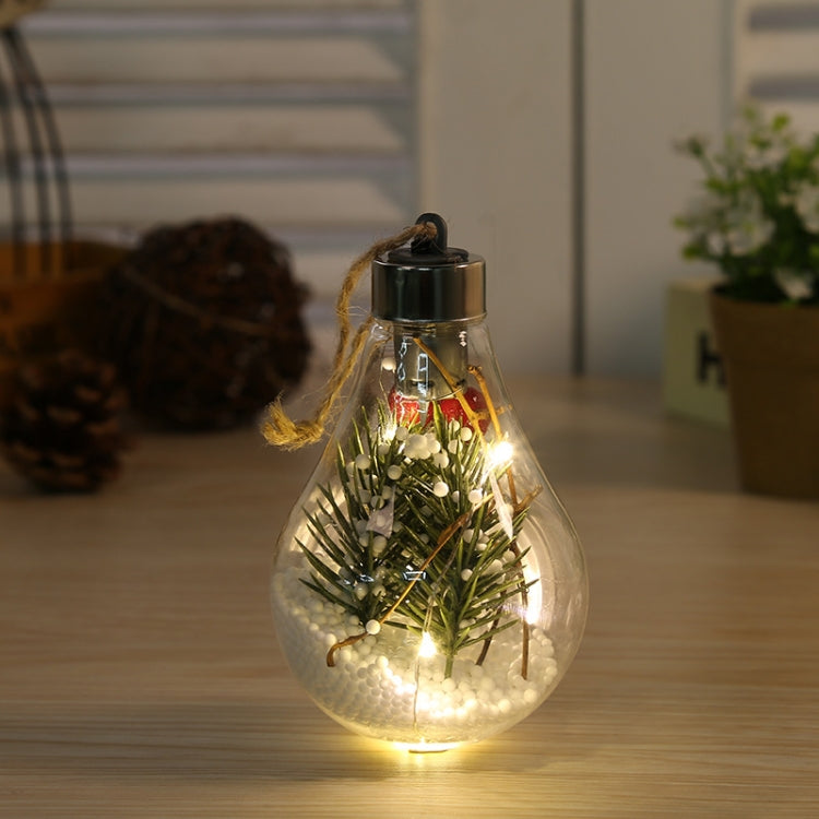 2 PCS LED Transparent Christmas Plastic Bulb Ball Christmas Tree Decoration Pendant, Style 1, Style 2, Style 3, Style 4, Style 5 Style 3