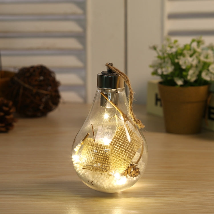 2 PCS LED Transparent Christmas Plastic Bulb Ball Christmas Tree Decoration Pendant, Style 1, Style 2, Style 3, Style 4, Style 5 Style 5