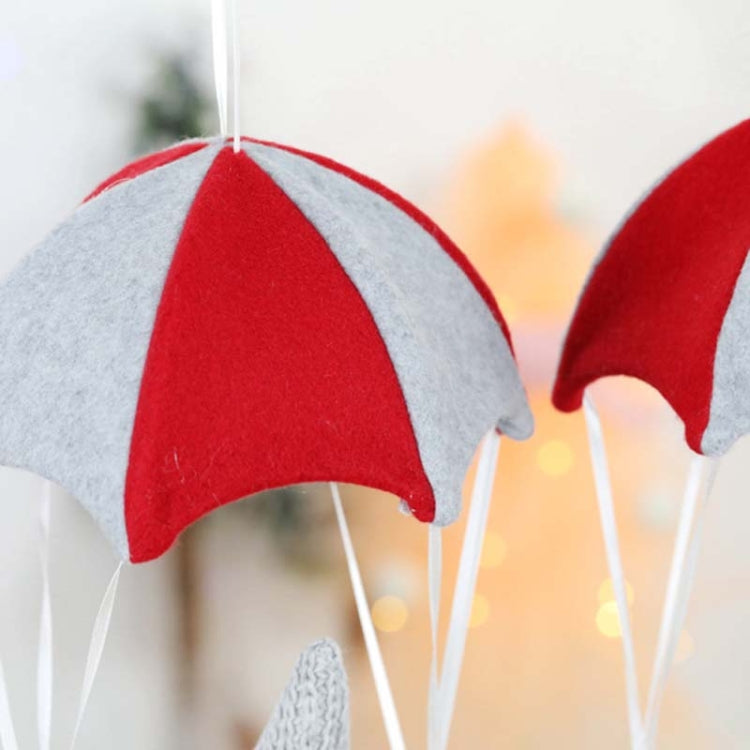 Faceless Skydiving Santa Claus Christmas Window Hanging Decorations, Red Hat, Grey Hat