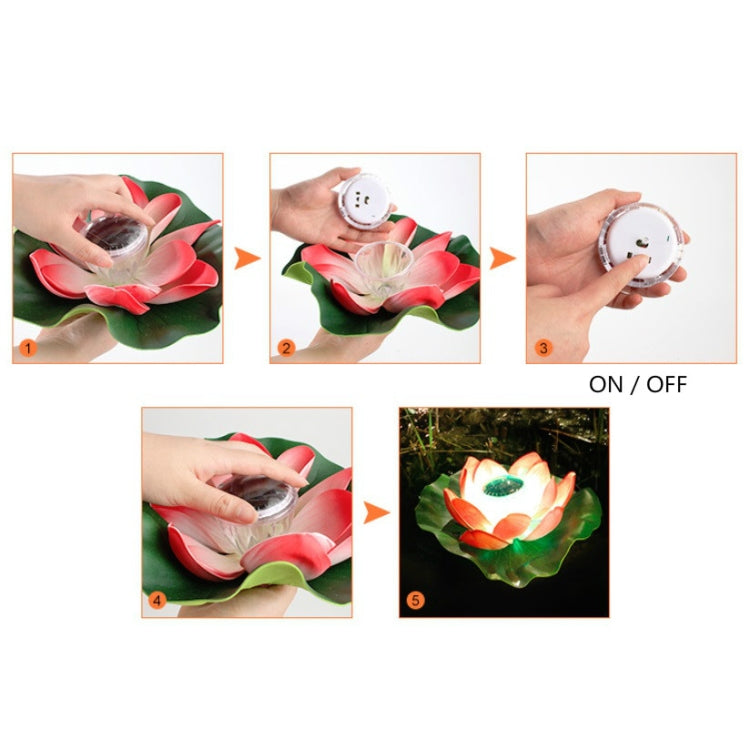 Solar Outdoor Waterproof Floating Light Garden Courtyard Lotus Light, Pink, Light Yellow, White, Purple, Red