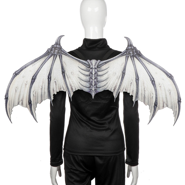 Halloween Carnival Party Props Creative Foldable Non-woven Fabric Devil Bone Wings, White Black Bone, Black White Bone