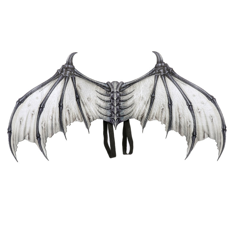 Halloween Carnival Party Props Creative Foldable Non-woven Fabric Devil Bone Wings, White Black Bone, Black White Bone